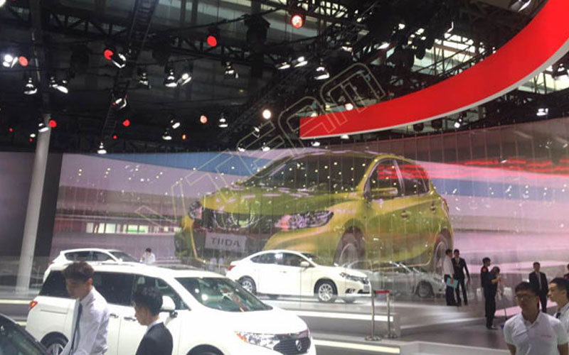 China Guangzhou Auto Show Curved LED transparent screen